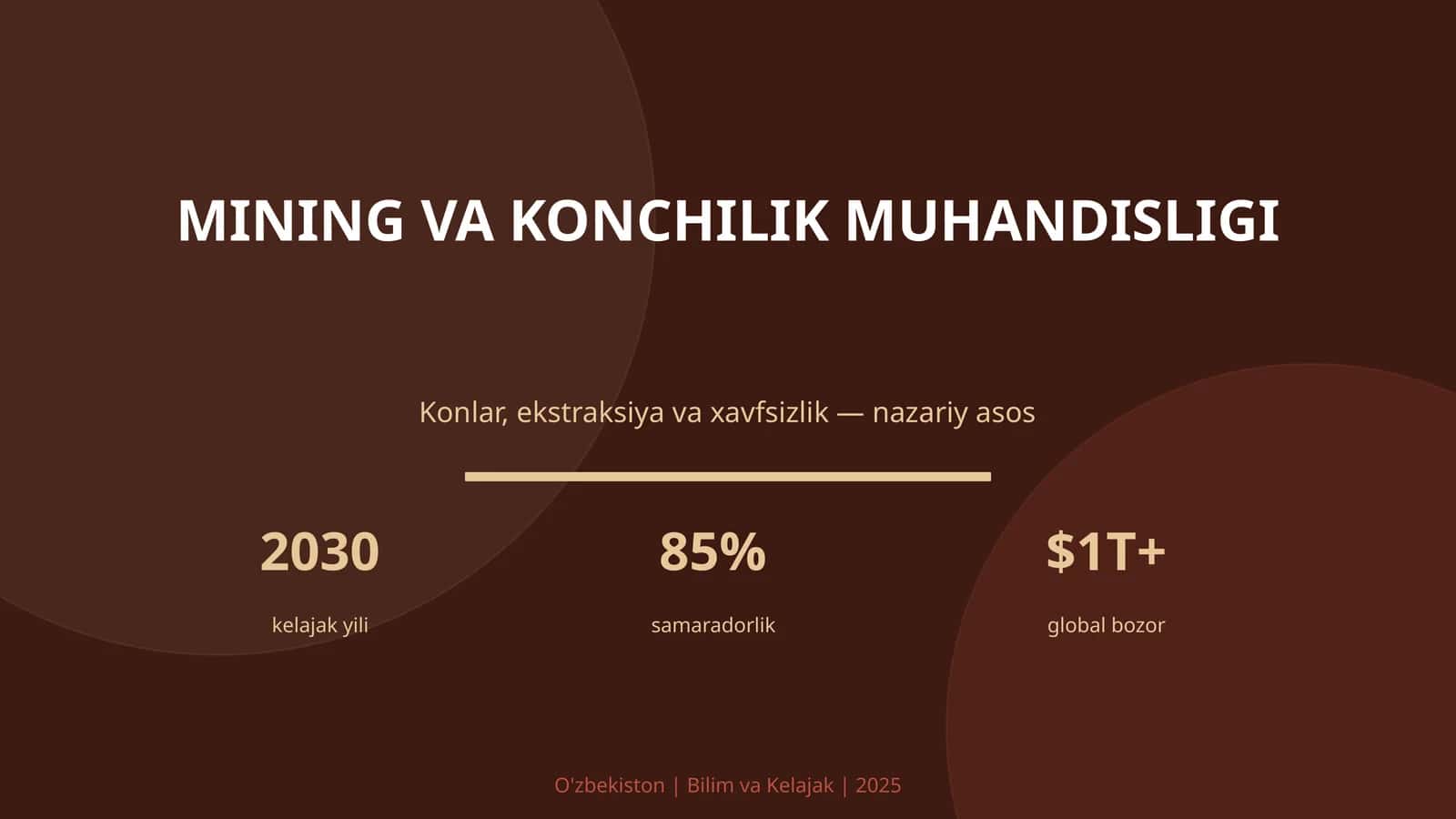 MINING VA KONCHILIK MUHANDISLIGI 1