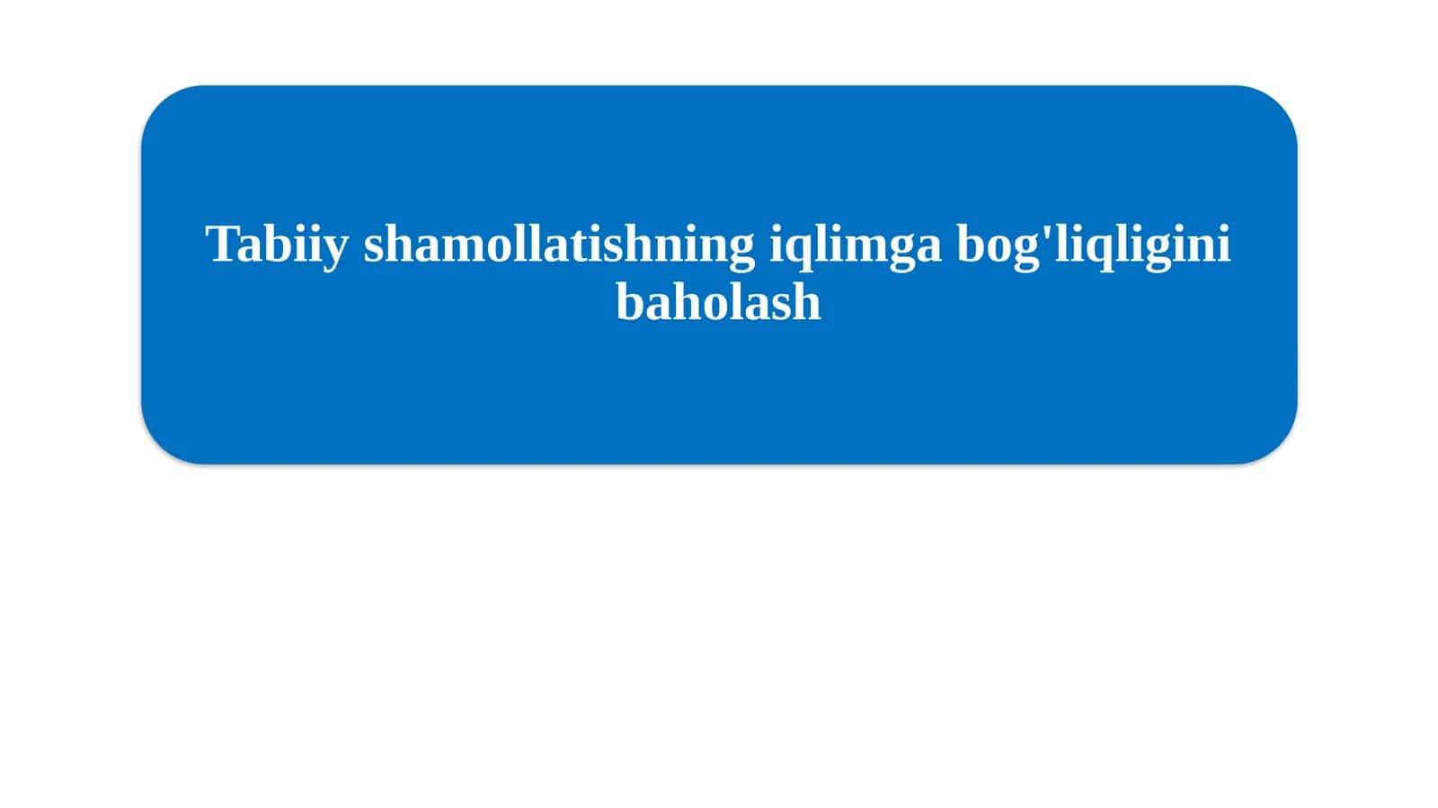 Tabiiy shamollatishning iqlimga bog'liqligini baholash 1