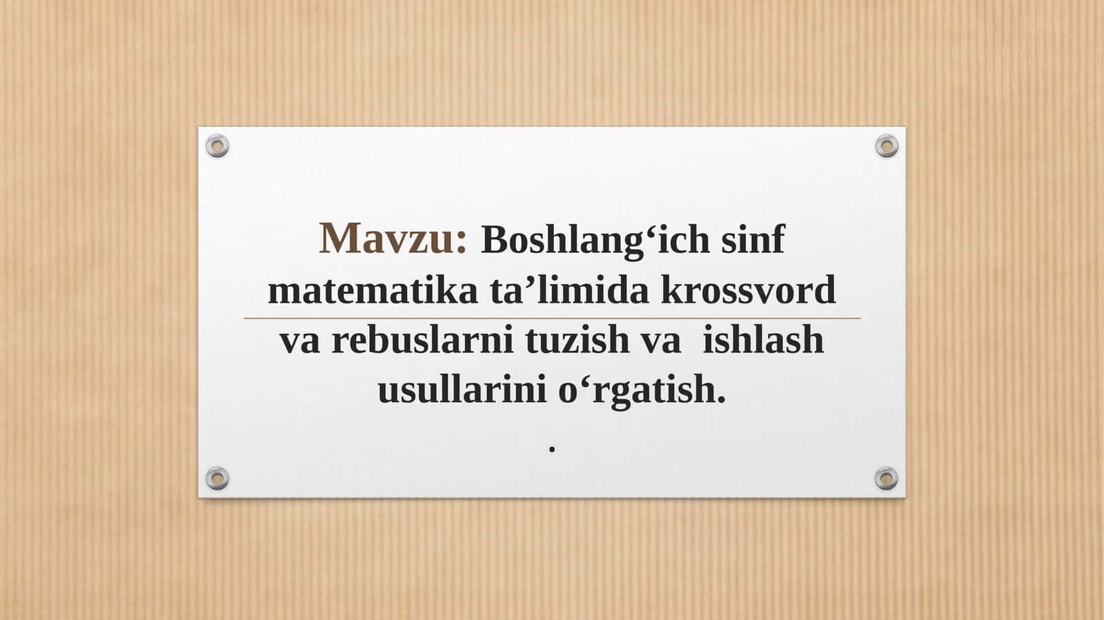 Matematika darslarida interfaol didaktik-dasturiy krossvordlar 1