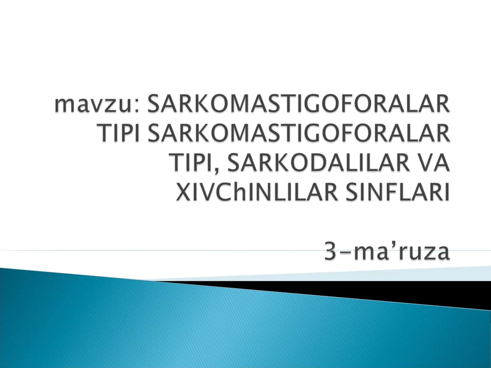 Hayvonlar tipining klassifikatsiyasi 1