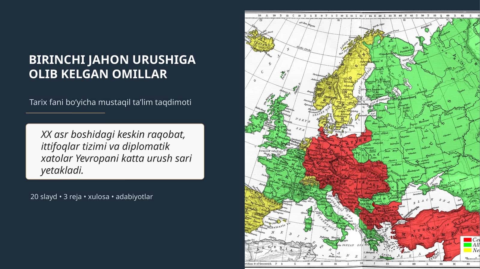 BIRINCHI JAHON URUSHIGA OLIB KELGAN OMILLAR 1
