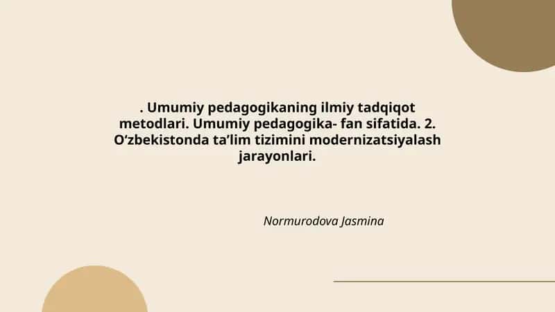 Umumiy pedagogikaning ilmiy tadqiqot metodlari 1