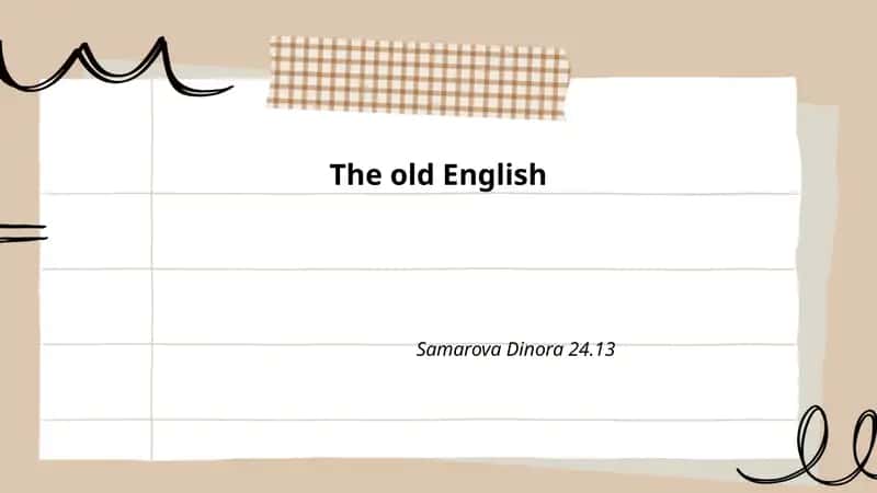 Old English Phonology 1