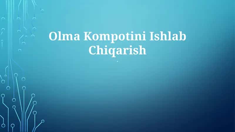 Olma Kompotini Ishlab Chiqarish 1