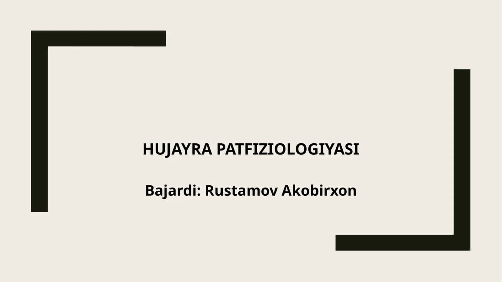Hujayra patfiziologiyasi 1