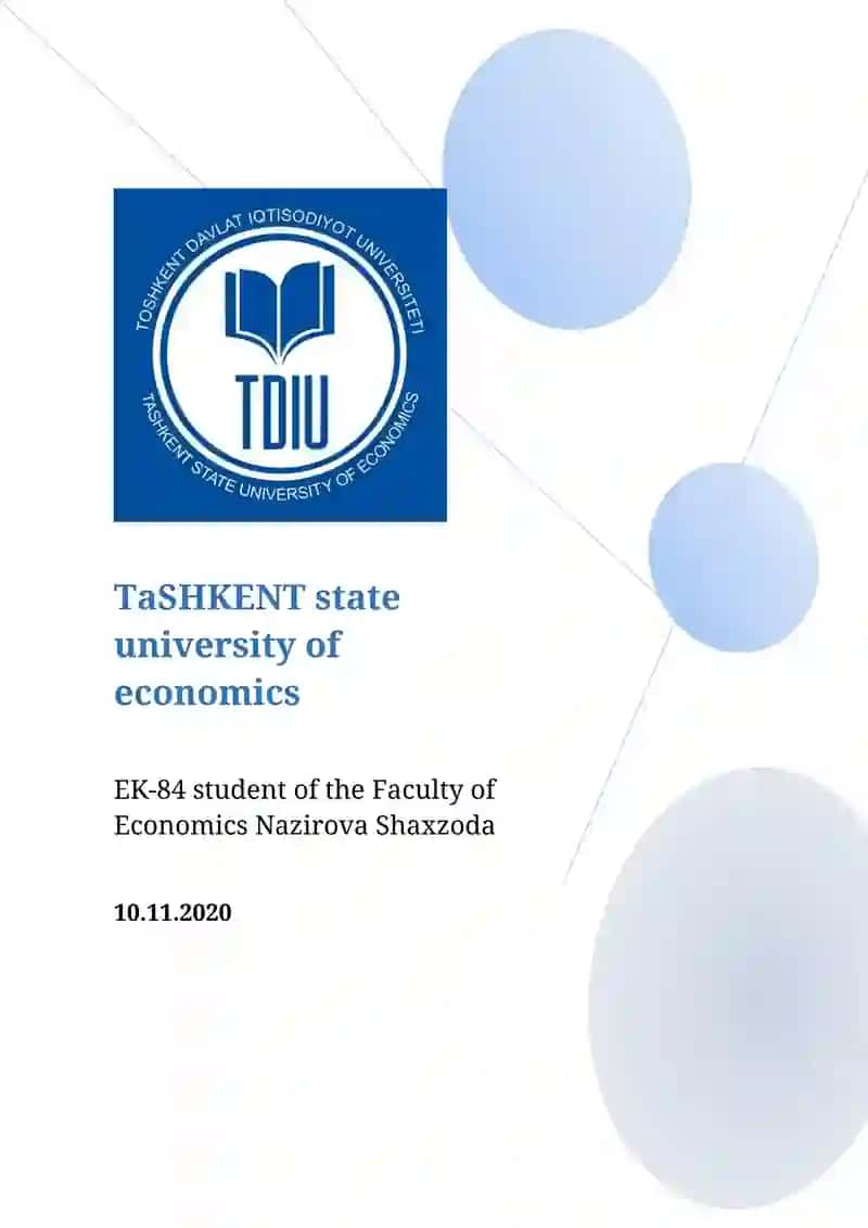 TaSHKENT state university of economics