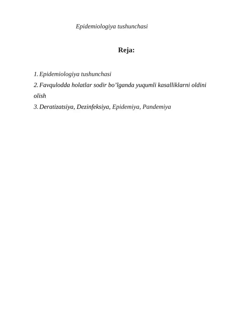 Epidemiologiya tushunchasi 1