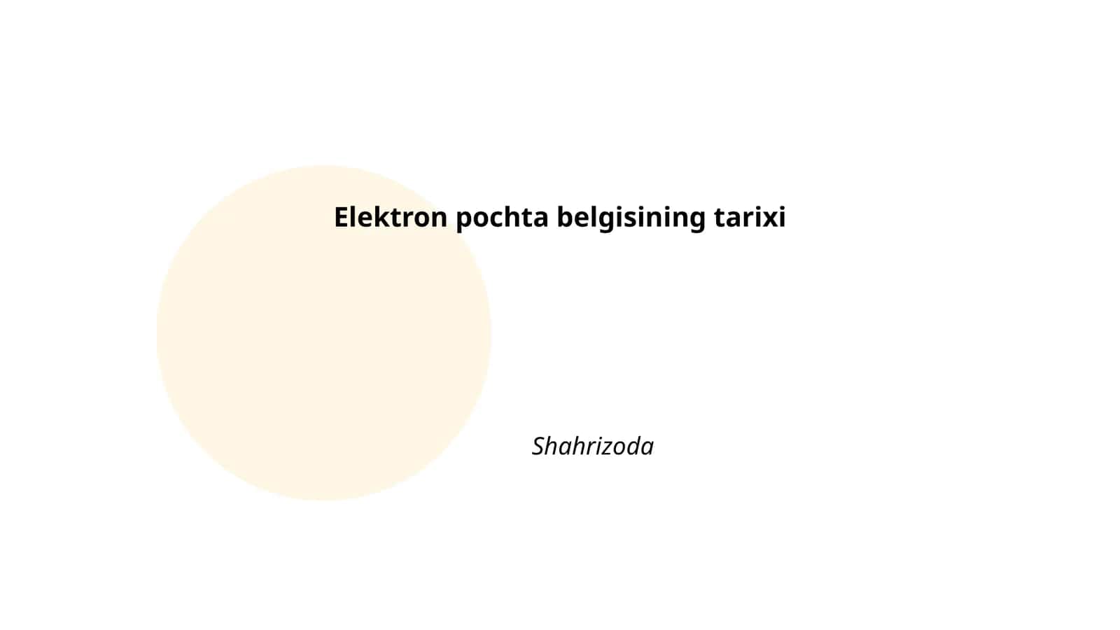 Elektron pochta belgisining tarixi 1