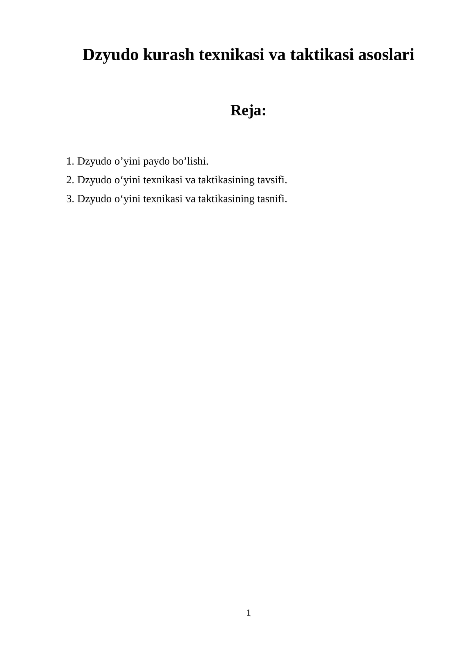 Dzyudo kurash texnikasi va taktikasi asoslari 1