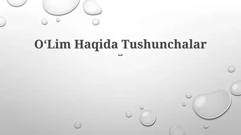 OʻLim Haqida Tushunchalar 1