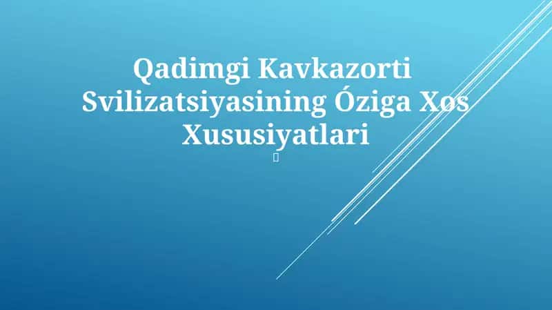 Qadimgi Kavkazorti Svilizatsiyasining Óziga Xos Xususiyatlari 1