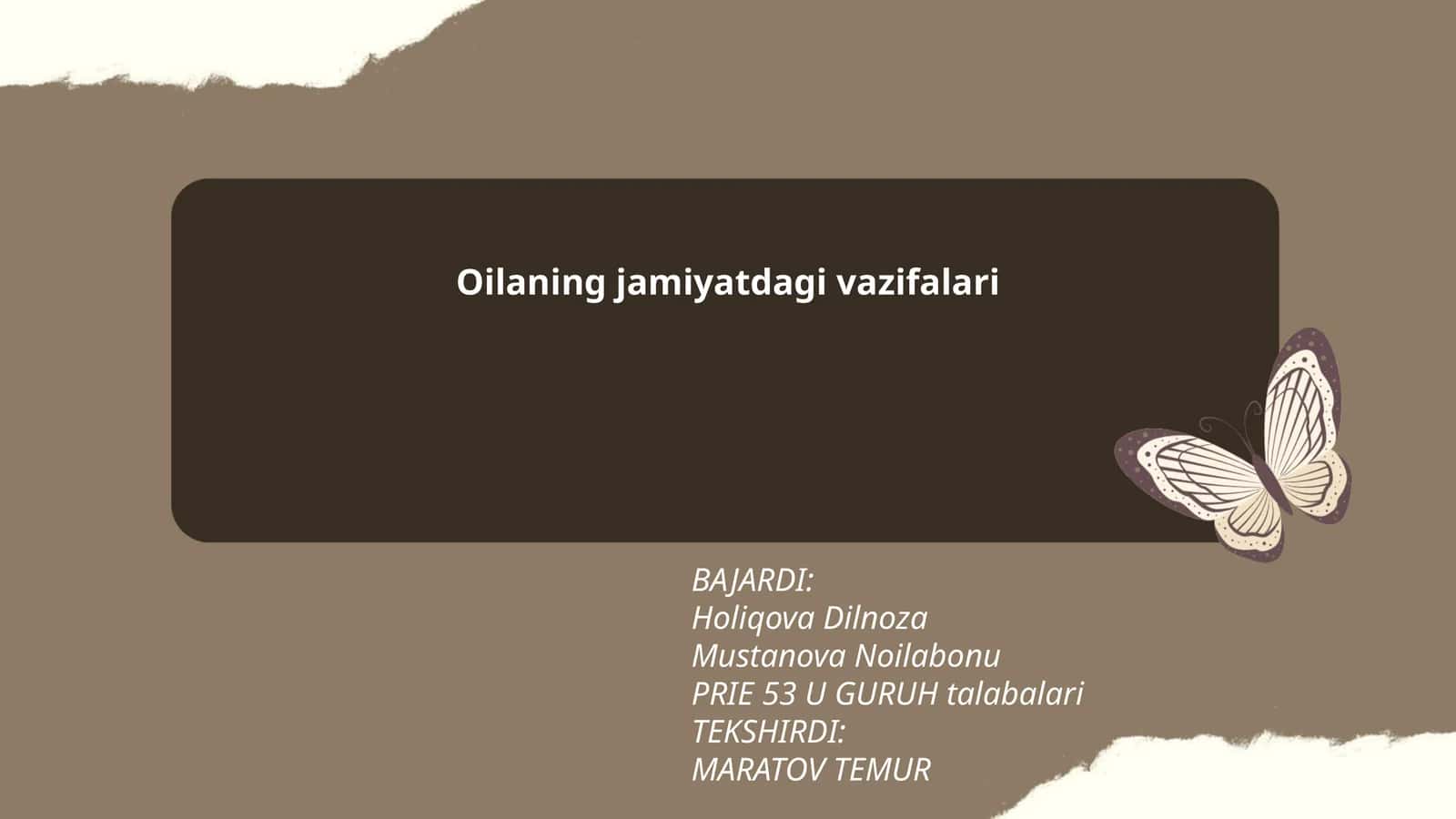 Oilaning jamiyatdagi vazifalari 1