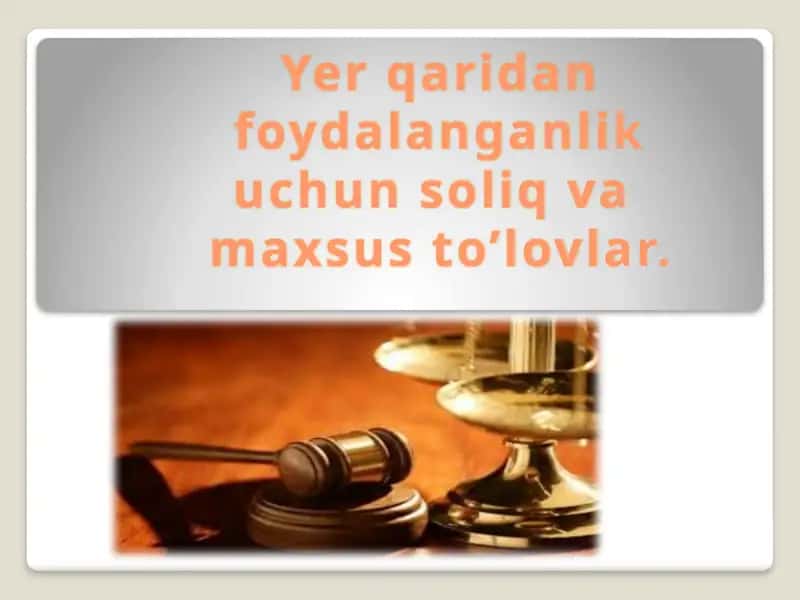 Yerqaridan foydalanishda soliq va maxsulotlar to'lovlar 1