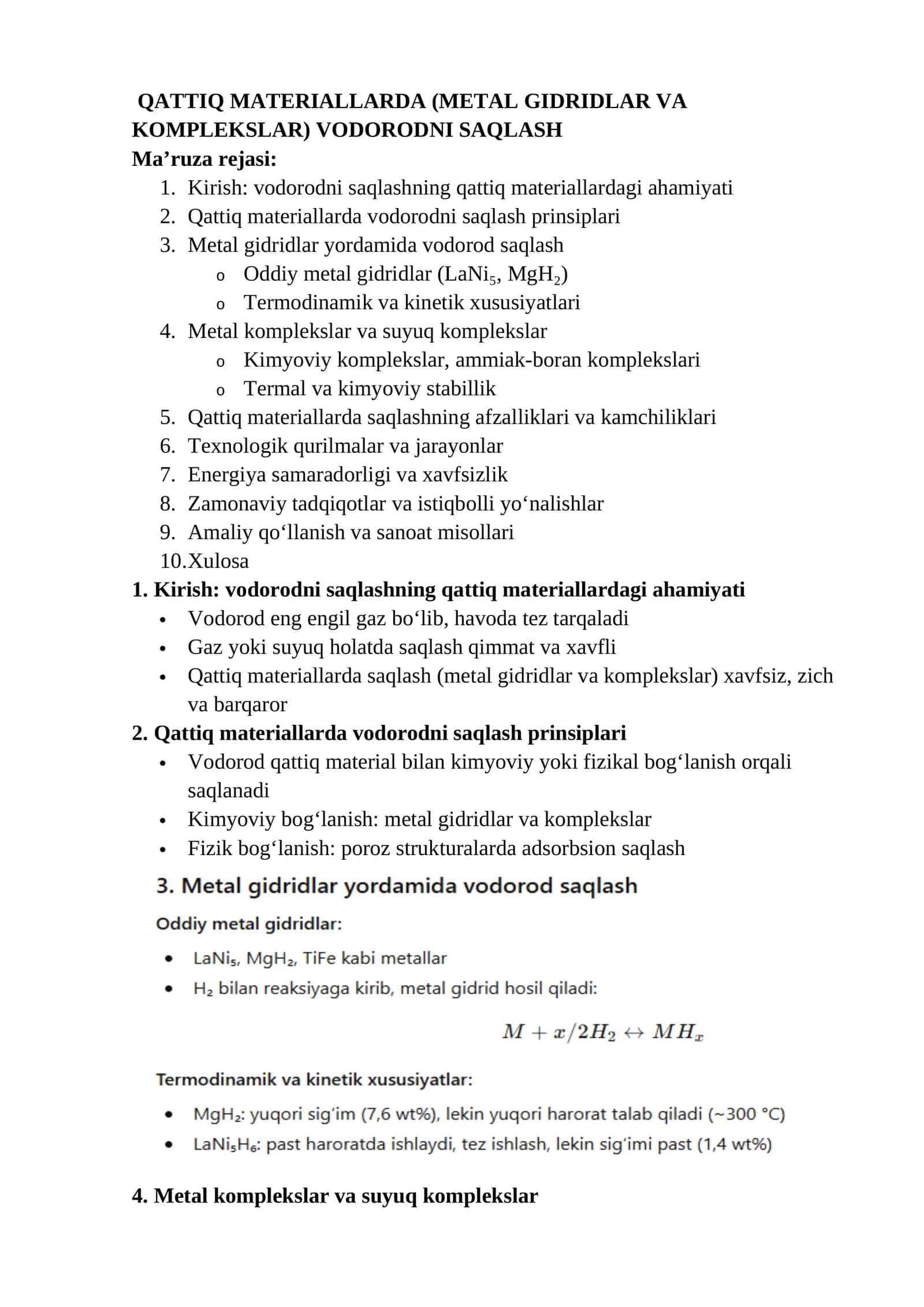 Vodorodni saqlash 1