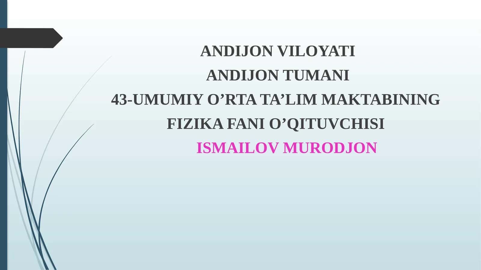 10-sinf Fizika dars ishlanma. Oddiy mexanizmlar. Blok, qiya tekislik, vint, pona va chig'iriqning qo'llanilishi 1