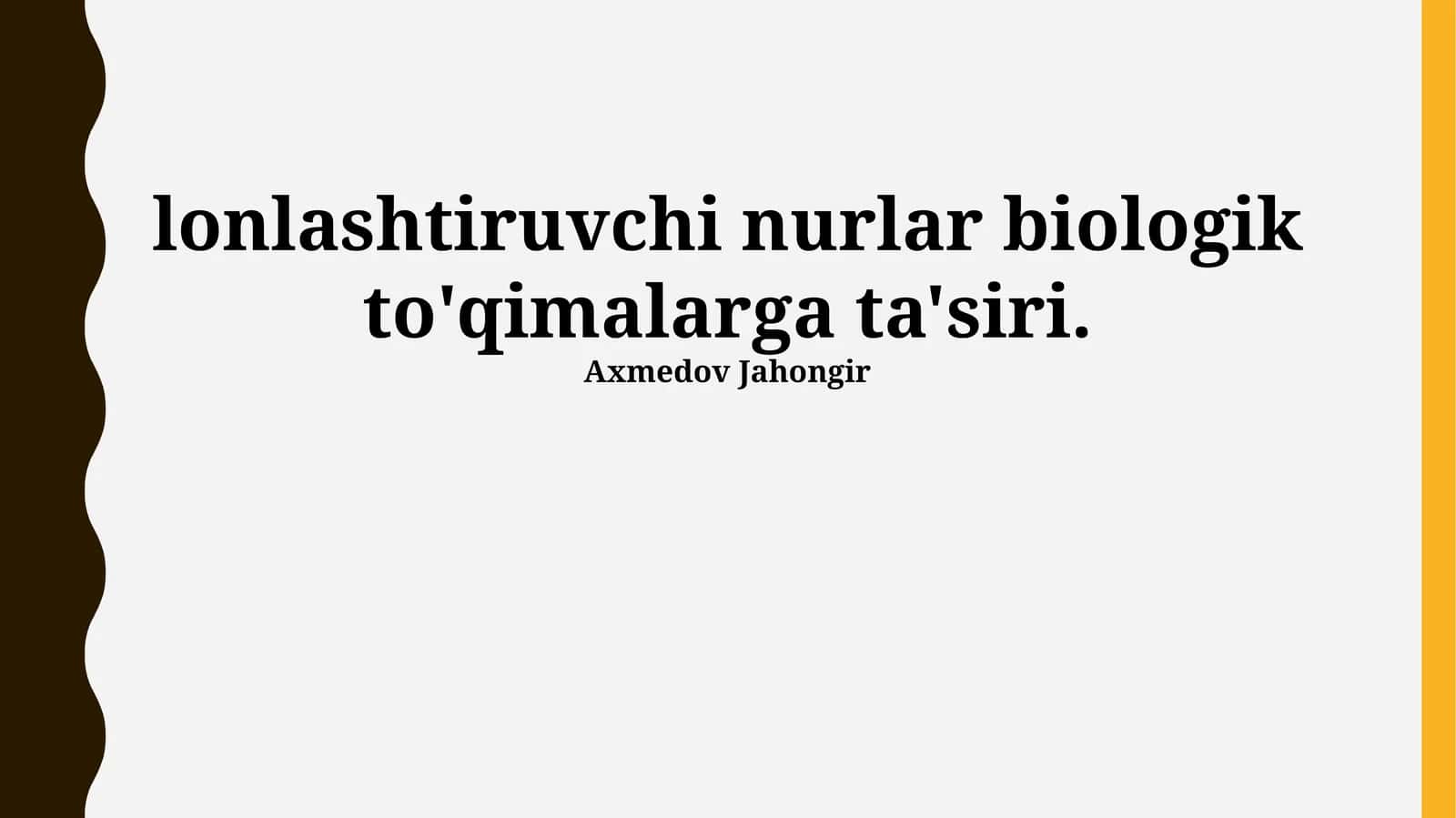 Ionlashtiruvchi nurlanishning biologik ta'siri mexanizmlari 1