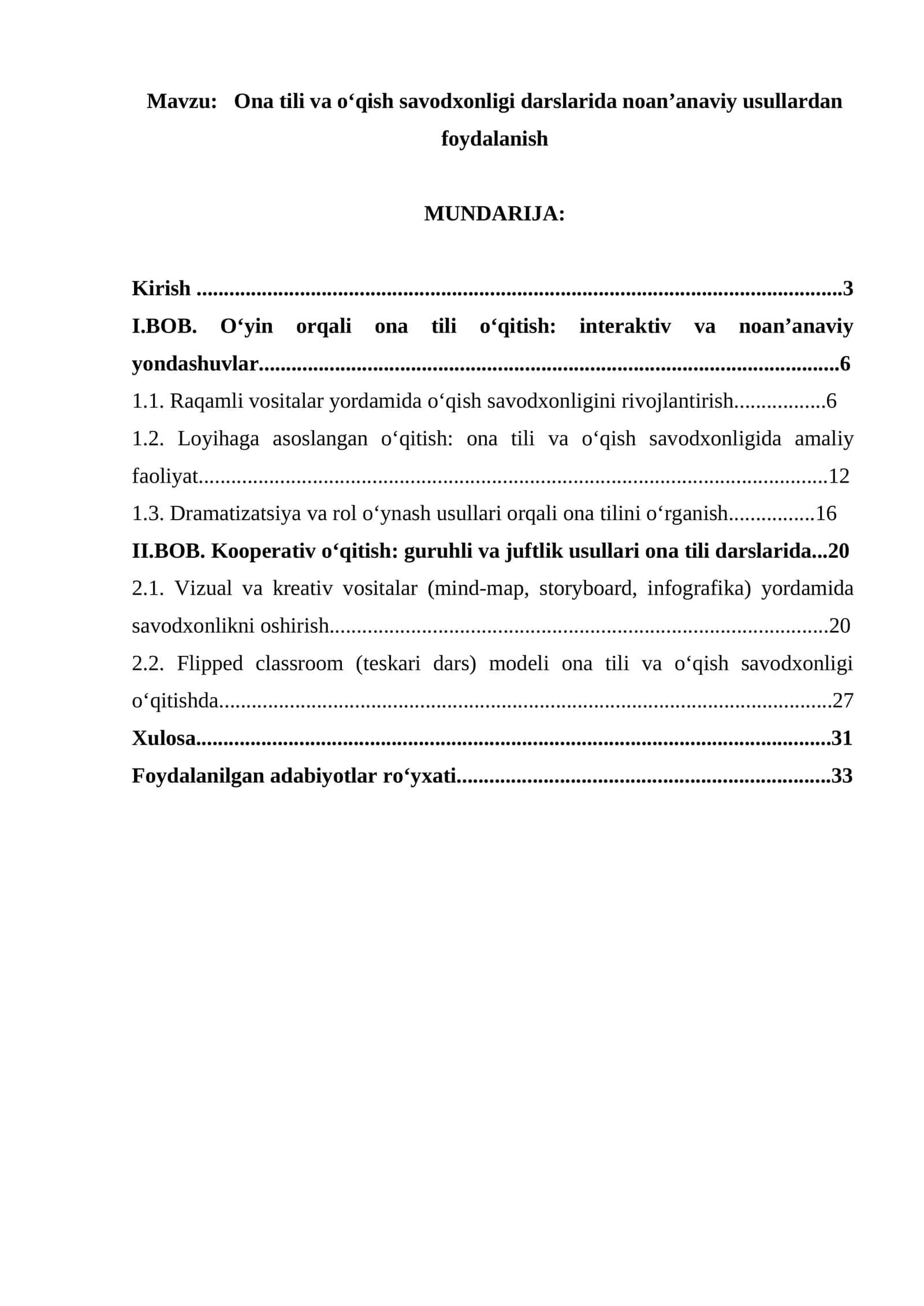 Ona tili va o‘qish savodxonligi darslarida noan’anaviy usullardan foydalanish 1