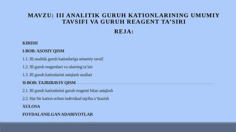 IIIanalitik guruh kationlari 1