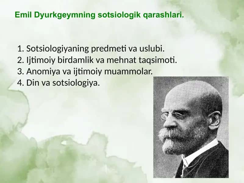 Emil Dyurkgeymning sotsiologik qarashlari 1