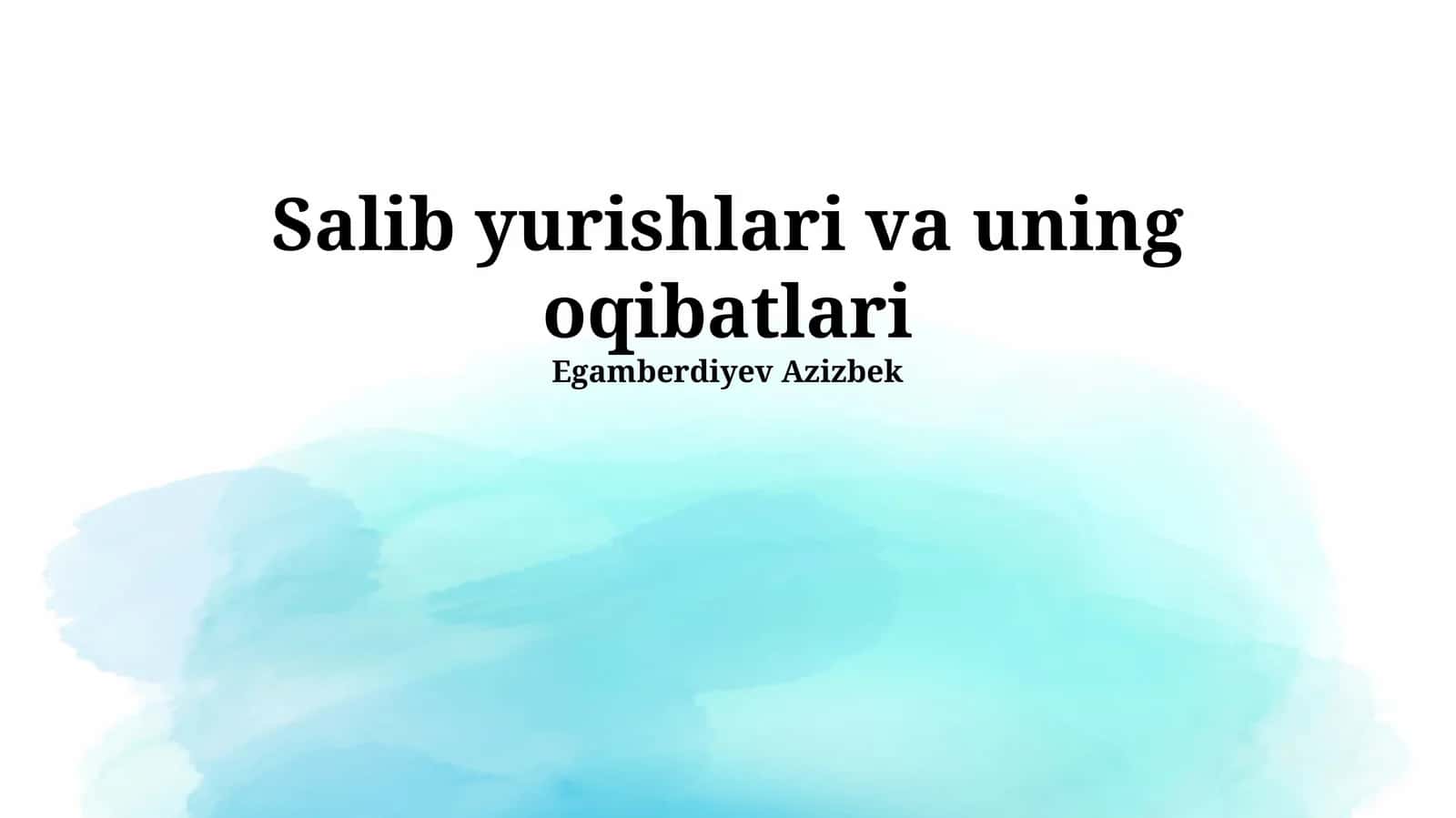 Salib yurishlari va uning oqibatlari 1