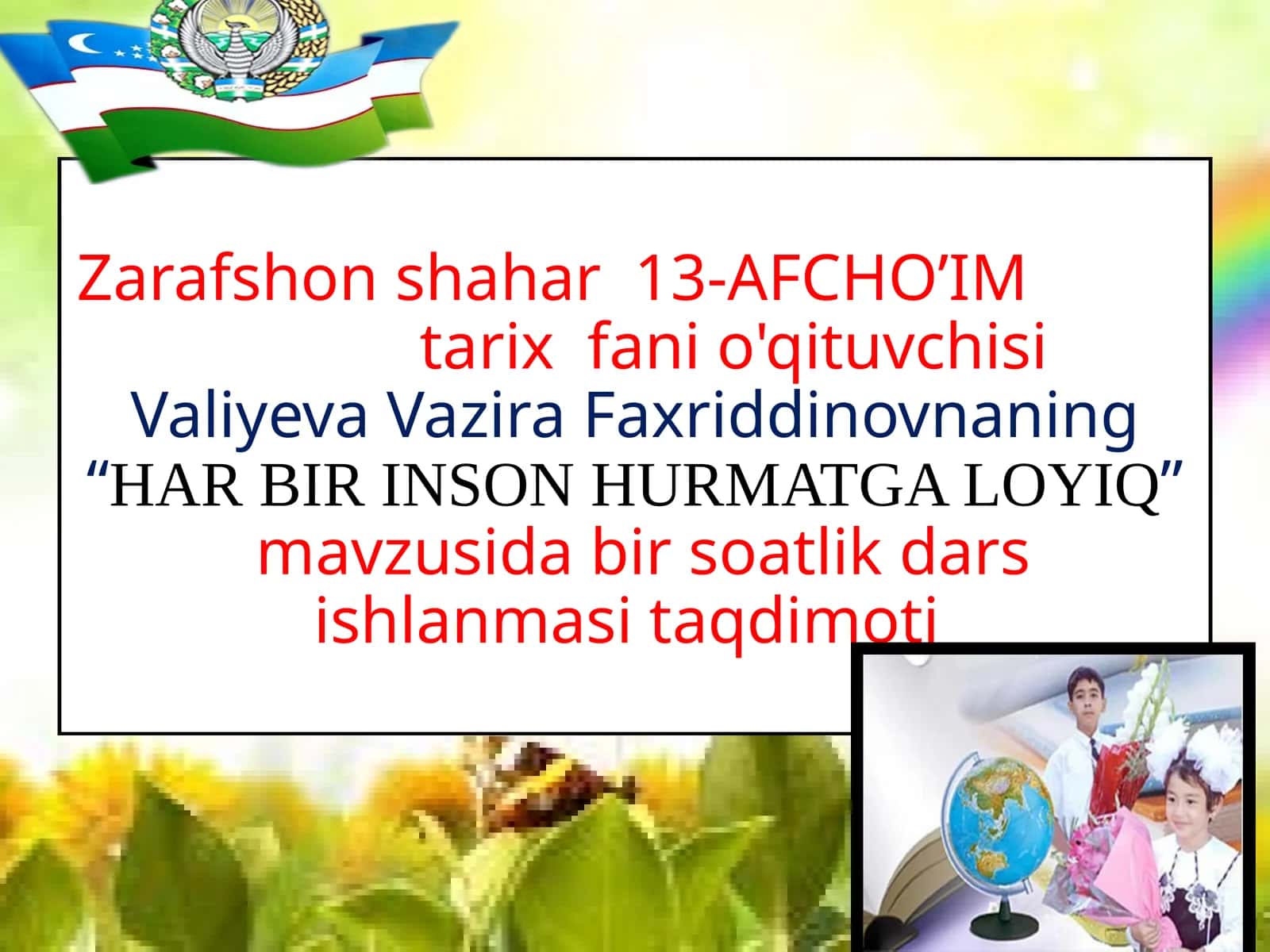 5-sinf Tarbiya fanidan Har bir inson hurmatga loyiq dars ishlanmalar 1