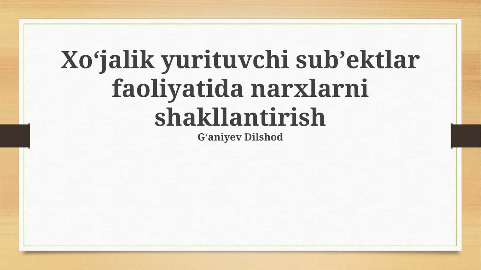 Narx shakllanishining asosiy omillari va usullari 1