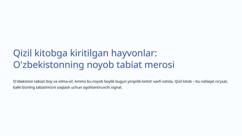 O'zbekistonning Qizil Kitobi 1