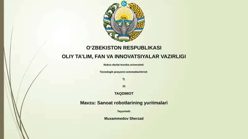 Sanoat robotlarining yuritmalari 1