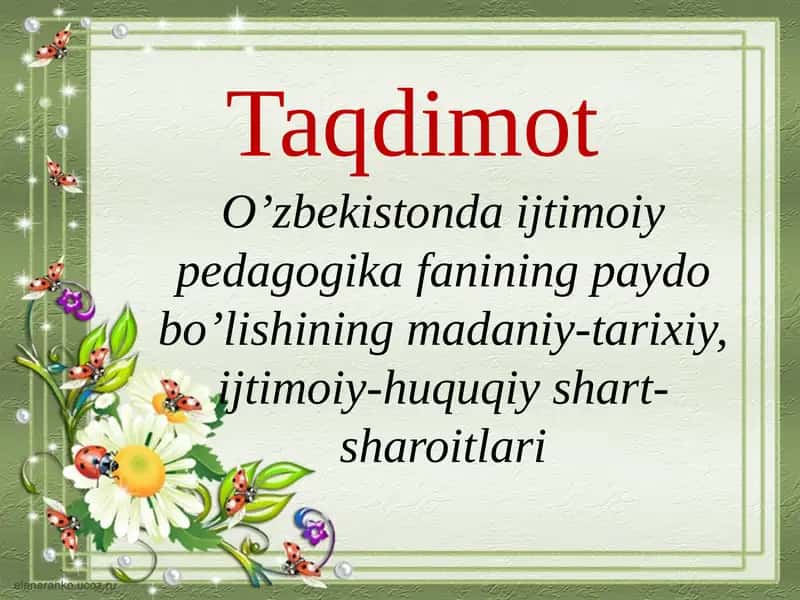 O’zbekiston ijtimoiy pedagogikasi 1