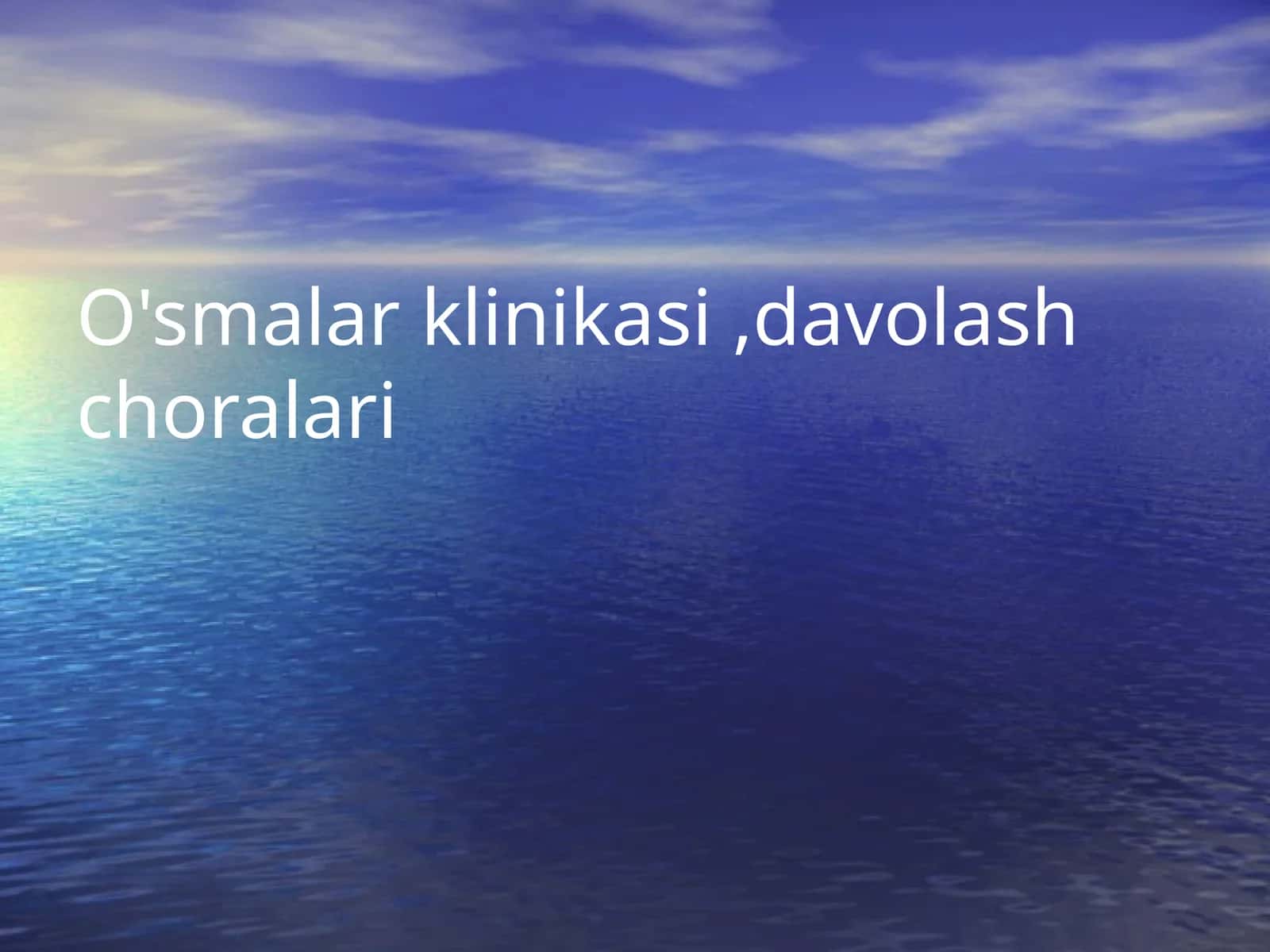 O'smalar klinikasi,davolash choralari 1