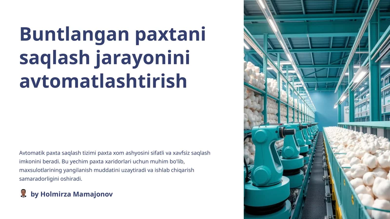 Buntlangan paxtani saqlash jarayonini avtomatlashtirish 1