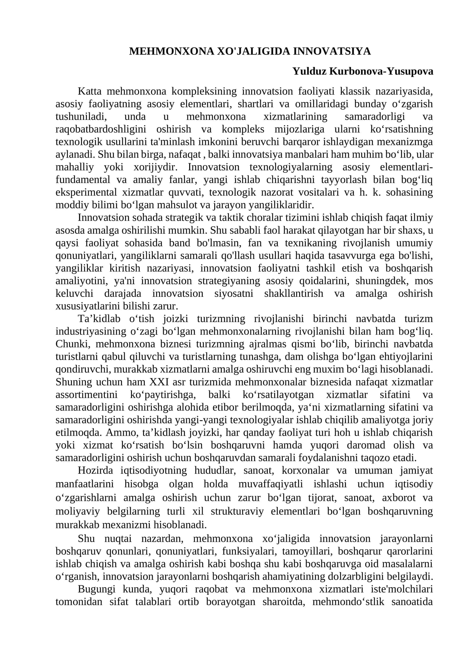 MEHMONXONA XO'JALIGIDA INNOVATSIYA 1