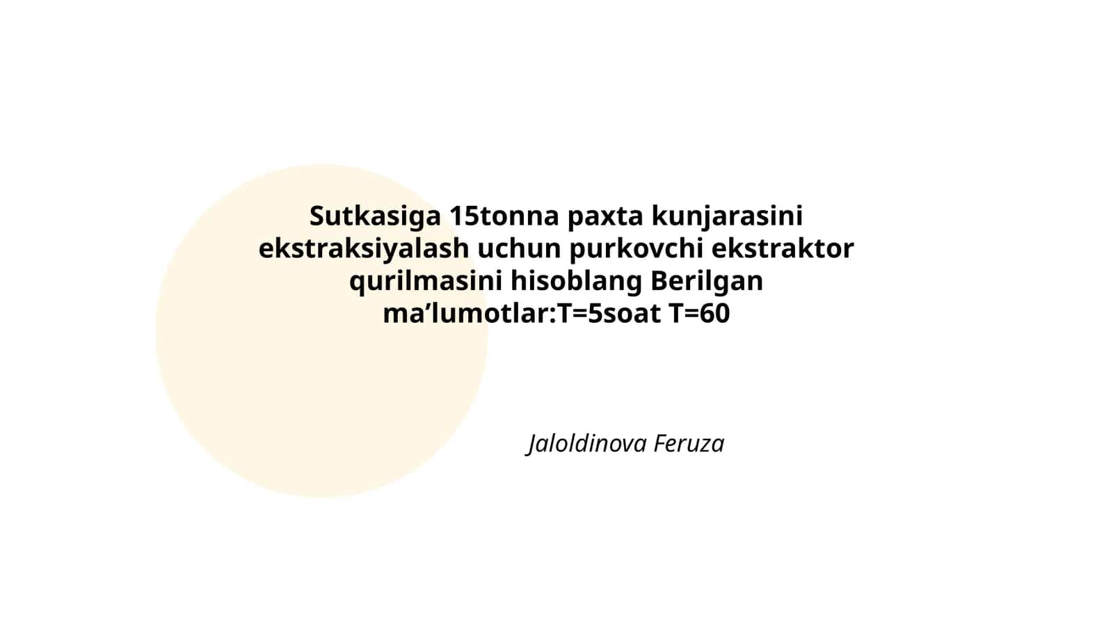 Paxta kunjarasini ekstraksiyalash uchun purkovchi ekstraktor 1