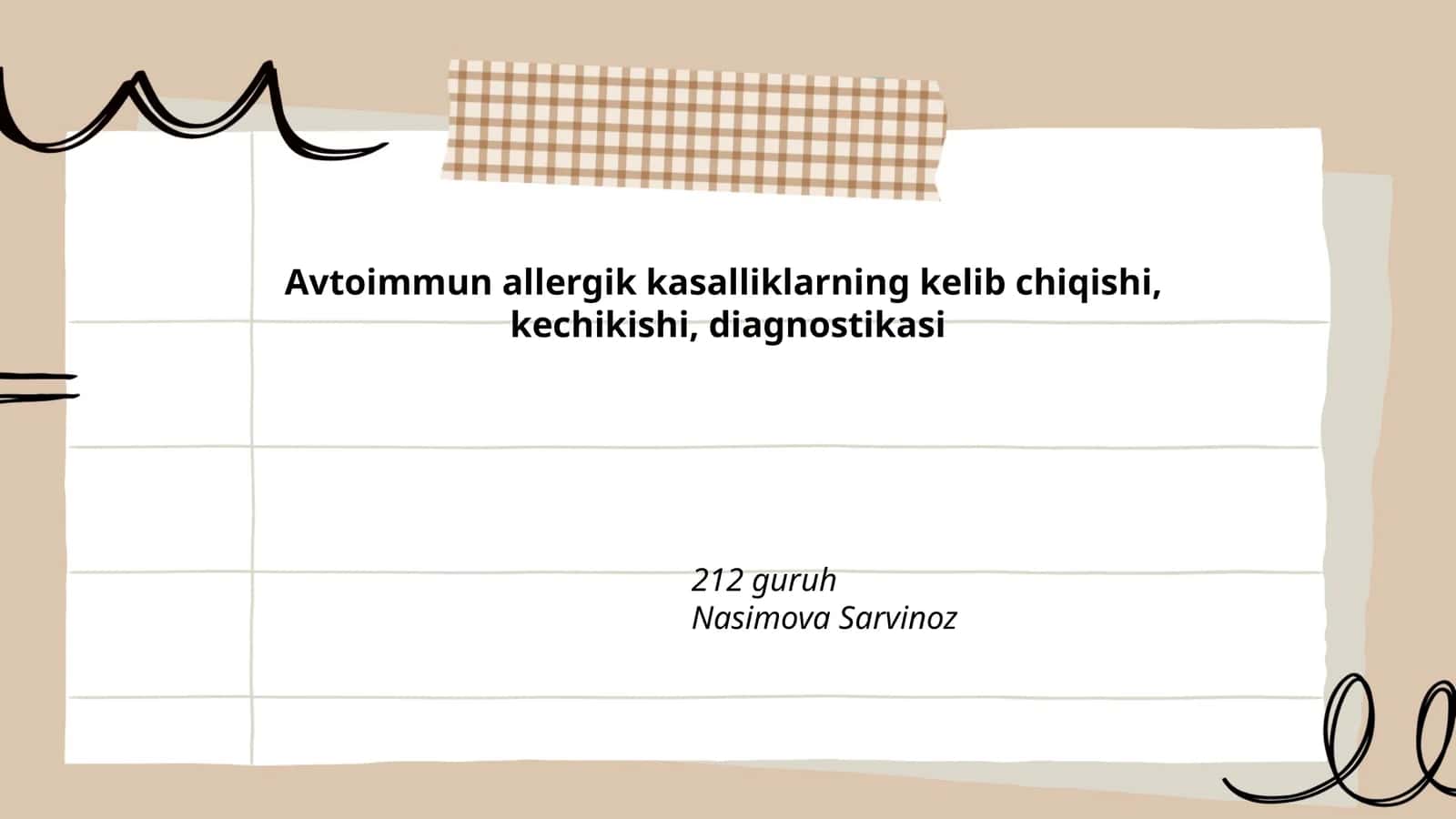 Avtoimmun allergik kasalliklarning kelib chiqishi, kechikishi, diagnostikasi 1