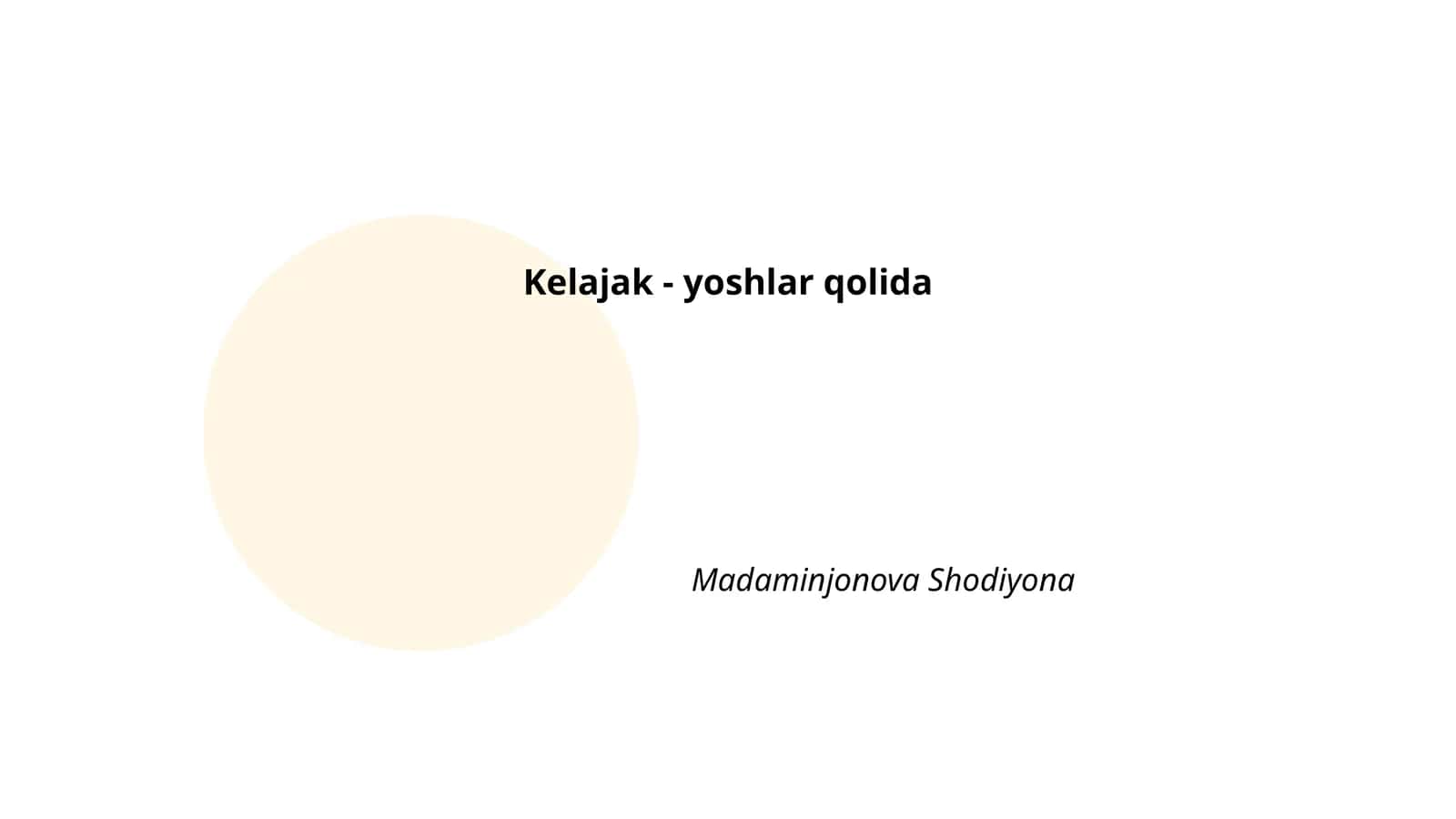 Kelajak - yoshlar qolida 1