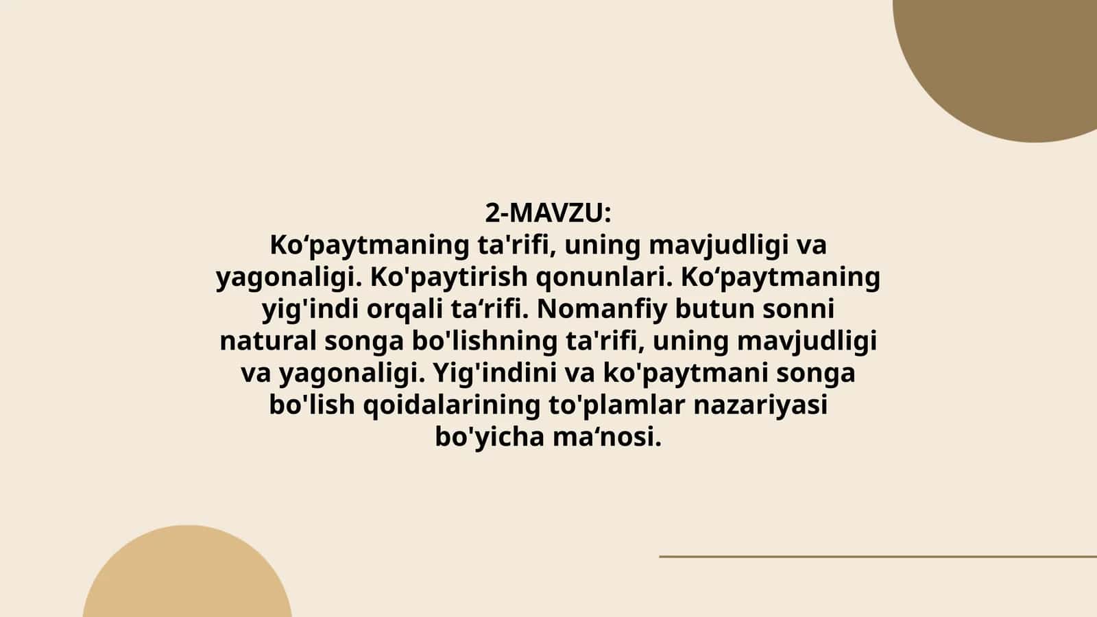 Ko‘paytmaning ta'rifi, uning mavjudligi va yagonaligi 1