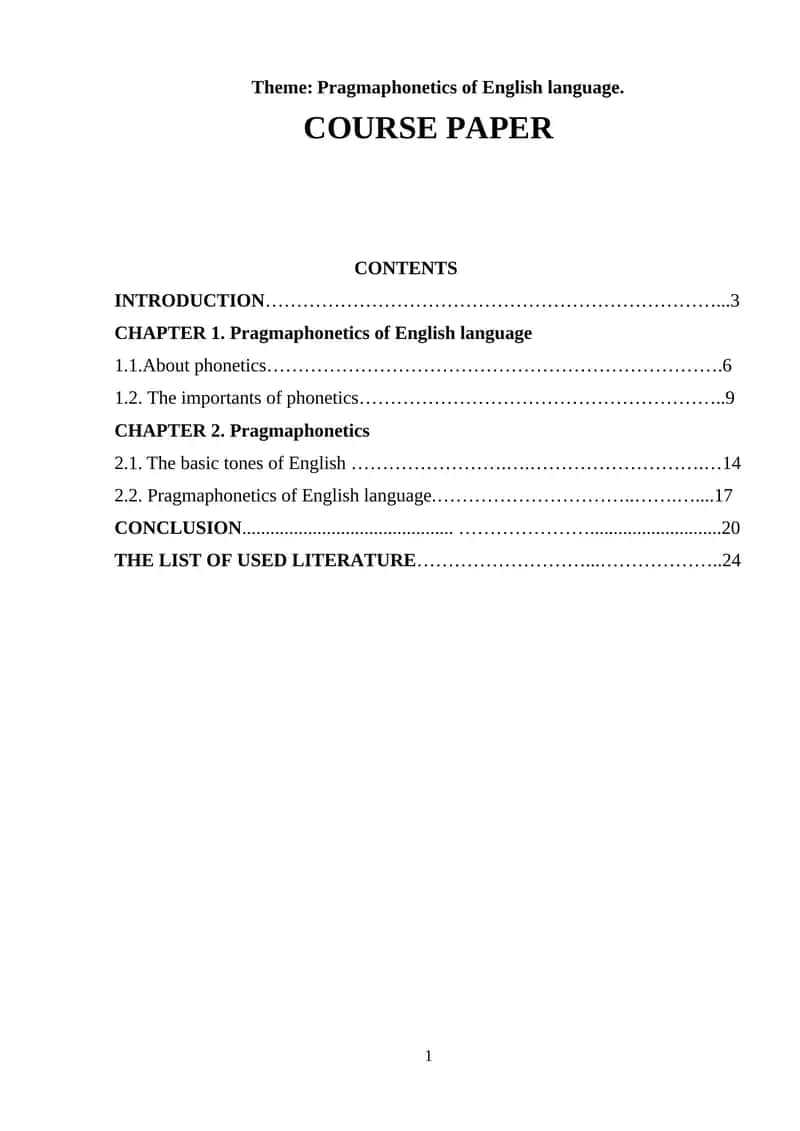 Pragmaphonetics of English language 1