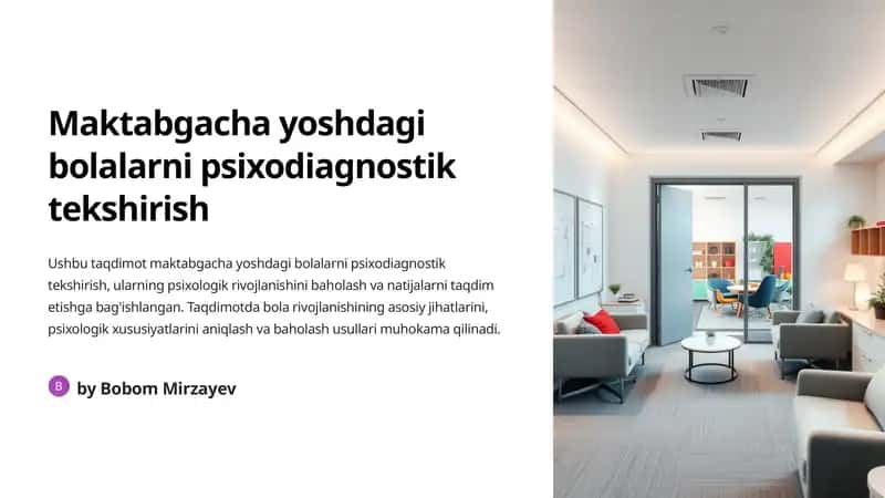 Maktabgacha yoshdagi bolalarni psixodiagnostik tekshirish 1