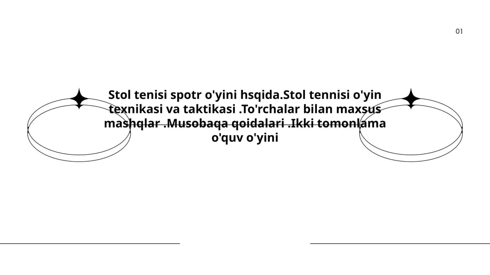 Stol tennisi o'yini 1
