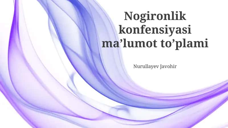 Nogironlik konfensiyasi ma’lumot to’plami 1