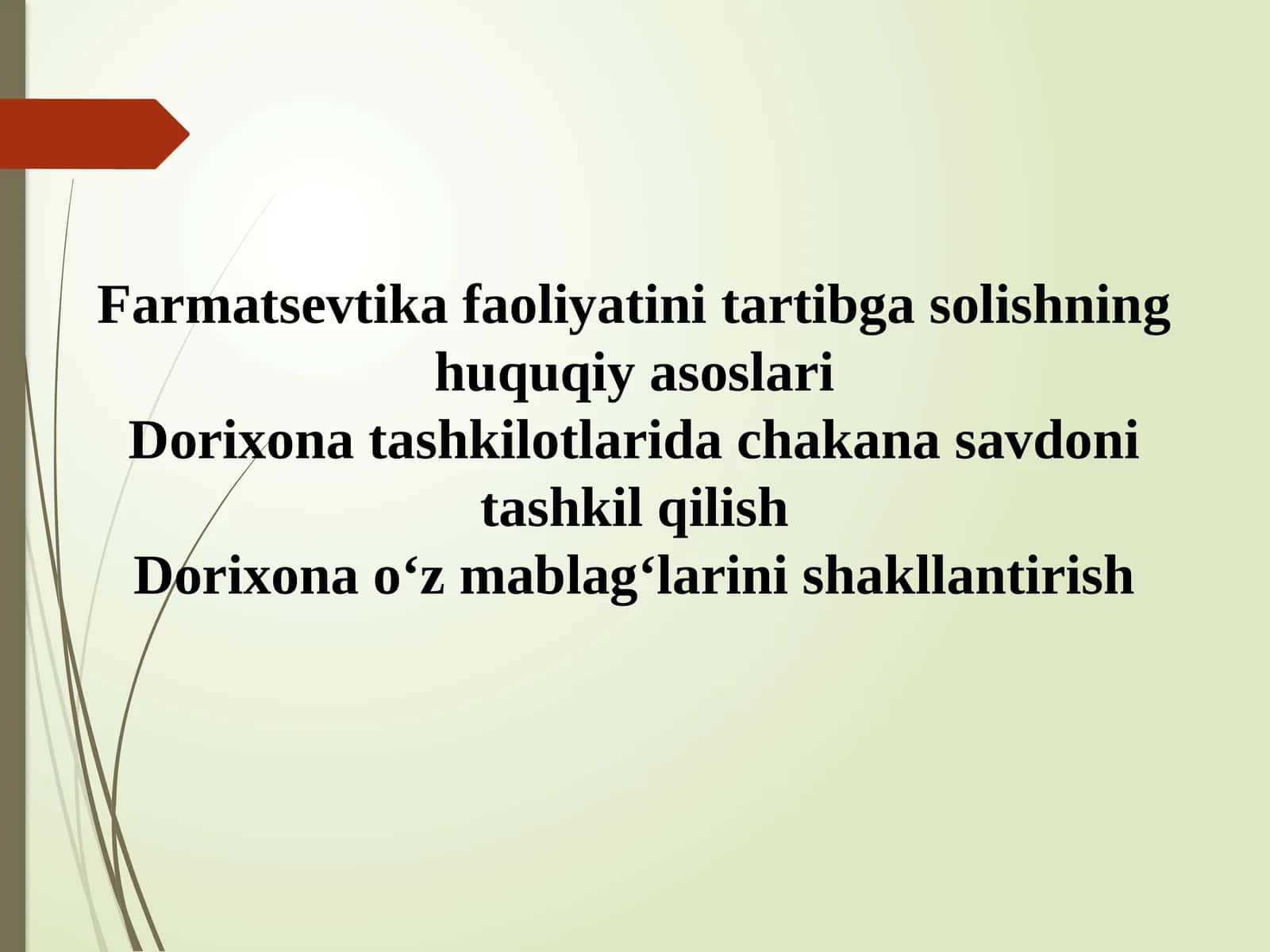 Farmatsevtika faoliyatini tartibga solishning huquqiy asoslari 1