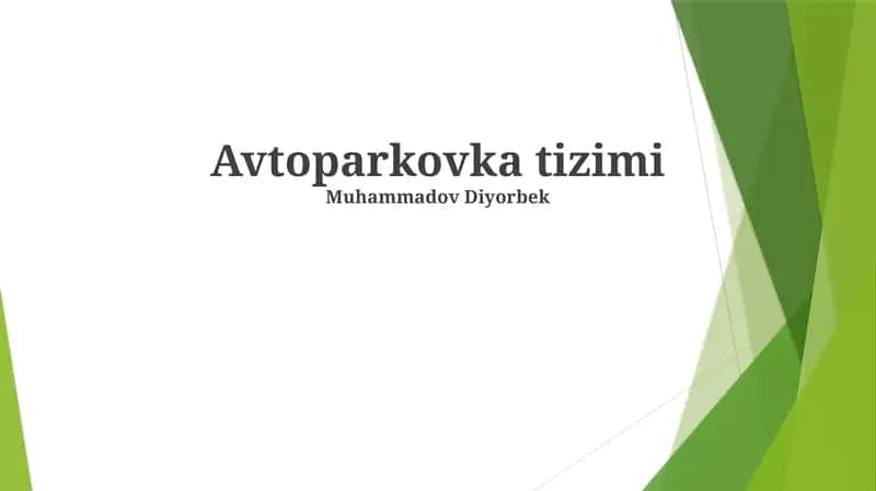 Avtoparkovka tizimi 1