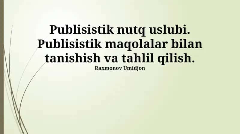 Publisistik nutq uslubi 1