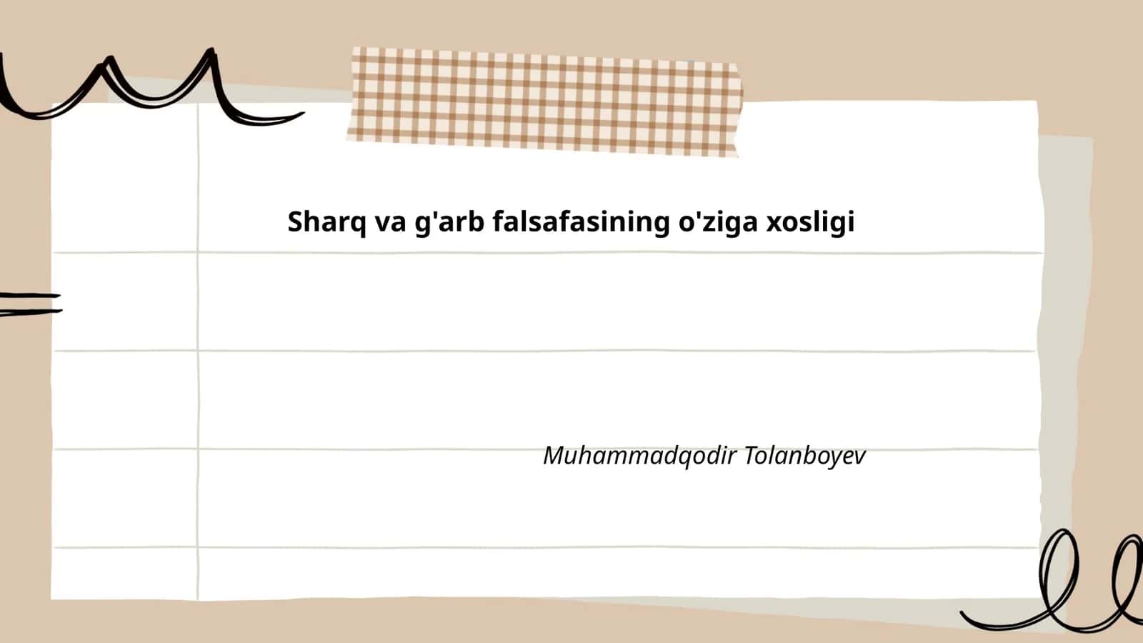 Sharq va g'arb falsafasining o'ziga xosligi 1