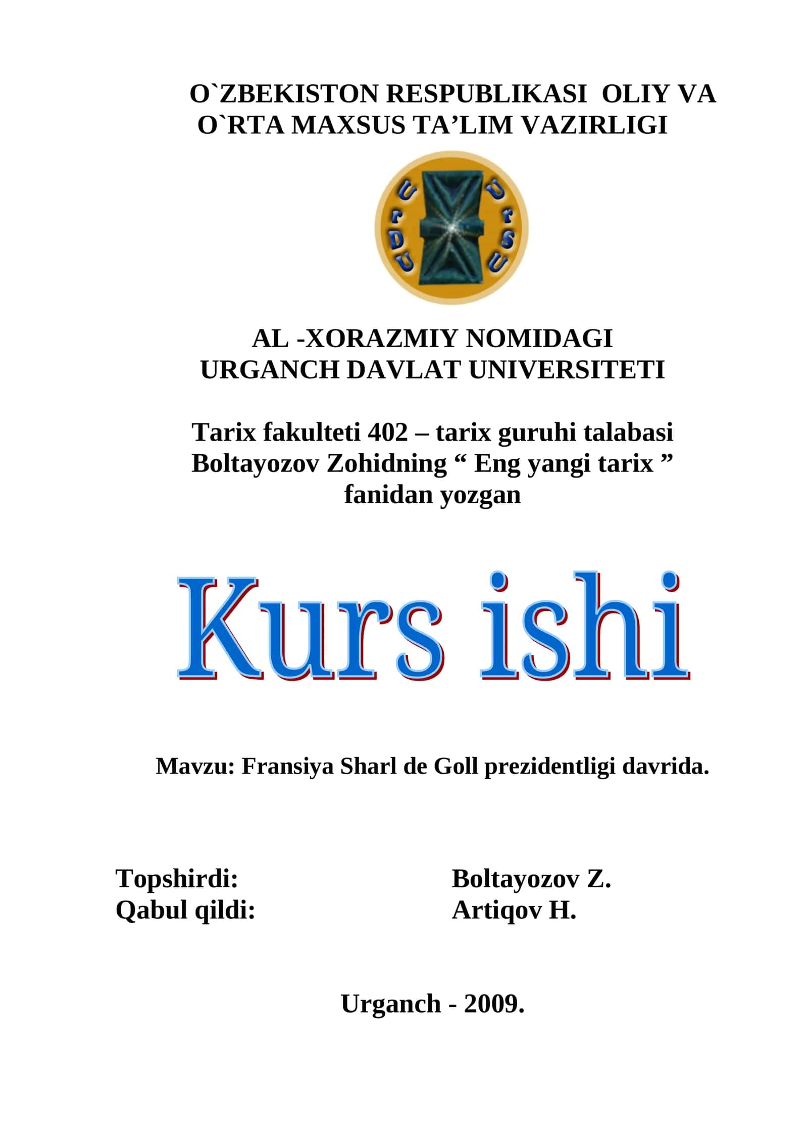 Fransiya Sharl de Goll prezidentligi davrida 1