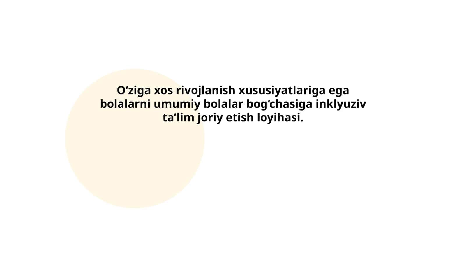 Inklyuziv ta'lim joriy etish loyihasi 1