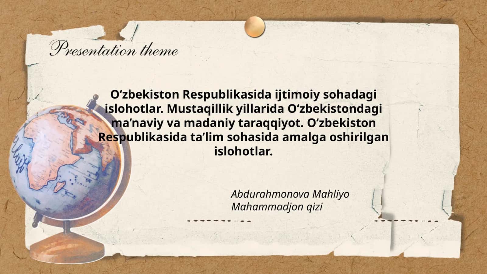 Abdurahmonova Mahliyo Mahammadjon qizi 1