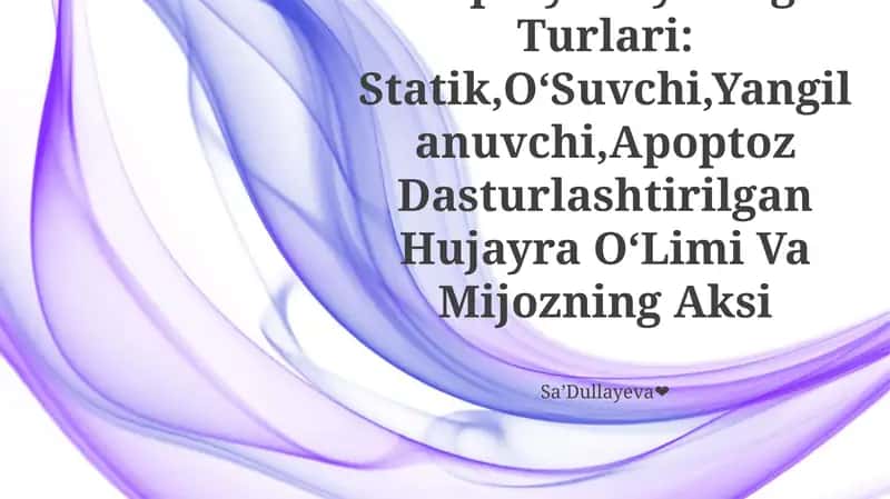 Hujayra Populyatsiyasing Turlari 1