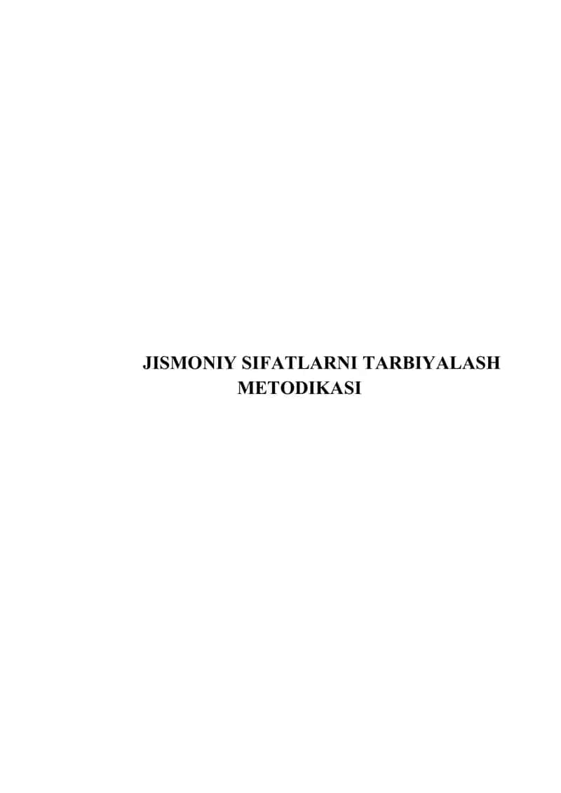 Jismoniy Sifatlarni Tarbiyalash Metodikasi 1