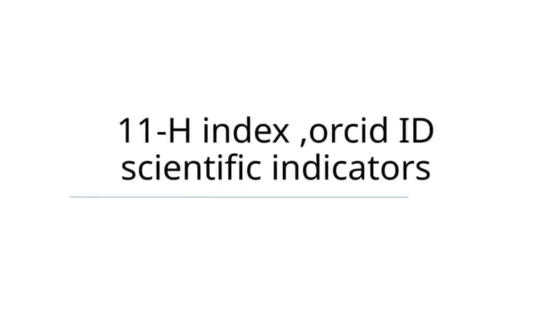 ORCID ID and h-index Integration 1